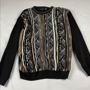 VTG GACHU Abstract Textured 3D Knit Jacquard Sweater